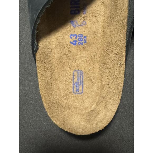 Birkenstock Leather Arizona Charcoal Back Regular EU 43 US 10 - 10.5 NWOB - Picture 5 of 8